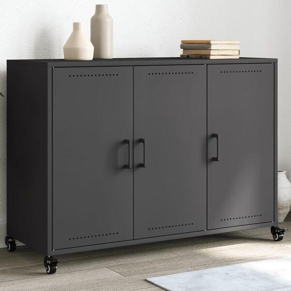 vidaXL Buffet noir 100,5x39x72 cm acier
