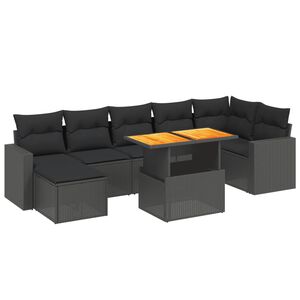 vidaXL Salon de jardin 8 pcs avec coussins gris r&eacute;sine tress&eacute;e