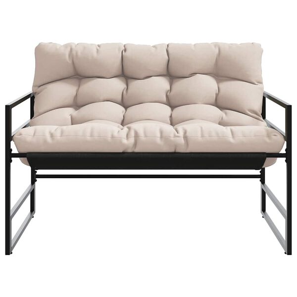 vidaXL Banc de jardin avec coussin taupe 113 cm acier