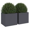 vidaXL Jardini&egrave;res 2 pcs anthracite 32x30x29 cm acier