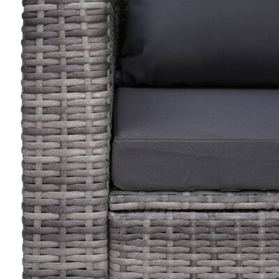 vidaXL Chaise de jardin avec coussin et oreiller Résine tressée Gris