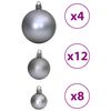 vidaXL Boules de Noël 100 pcs gris 3 / 4 / 6 cm