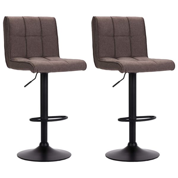 vidaXL Tabourets de bar lot de 2 taupe tissu