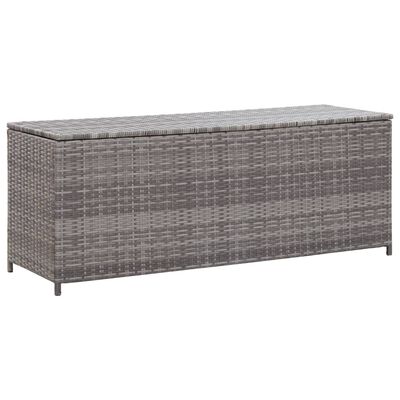 vidaXL Boîte de rangement de jardin gris 120x50x60 cm résine tressée