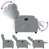 vidaXL Fauteuil de massage inclinable gris clair tissu