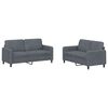 vidaXL Ensemble de canapés 2 pcs gris foncé velours