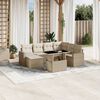 vidaXL Salon de jardin avec coussins 8 pcs beige r&eacute;sine tress&eacute;e