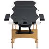 vidaXL Table de massage pliable 3 zones Bois Noir et blanc