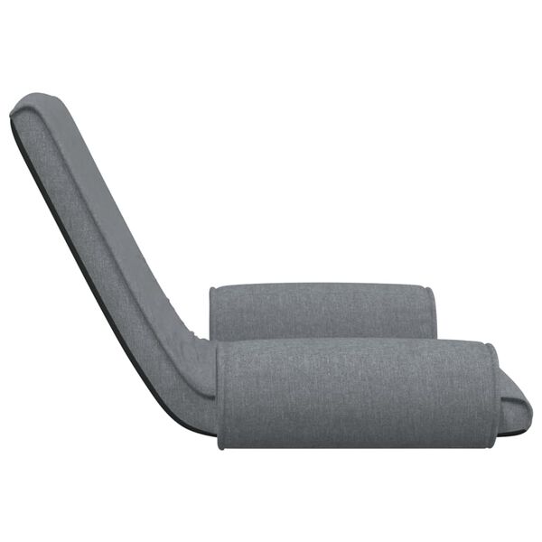 vidaXL Chaise pliable de sol Gris clair Tissu