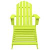 vidaXL Chaise de jardin Adirondack avec pouf bois de sapin solide vert