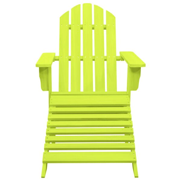 vidaXL Chaise de jardin Adirondack avec pouf bois de sapin solide vert