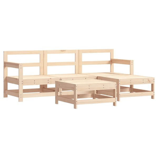 vidaXL Salon de jardin 5 pcs bois massif de pin
