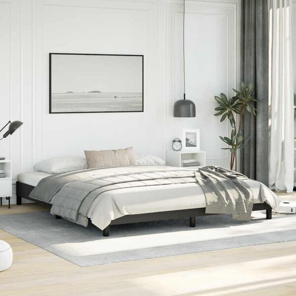vidaXL Cadre de lit sans matelas noir California similicuir