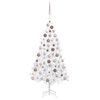 vidaXL Arbre de Noël artificiel pré-éclairé et boules blanc 120 cm PVC