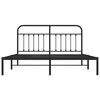 vidaXL Cadre de lit m&eacute;tal sans matelas avec t&ecirc;te de lit noir 183x213cm