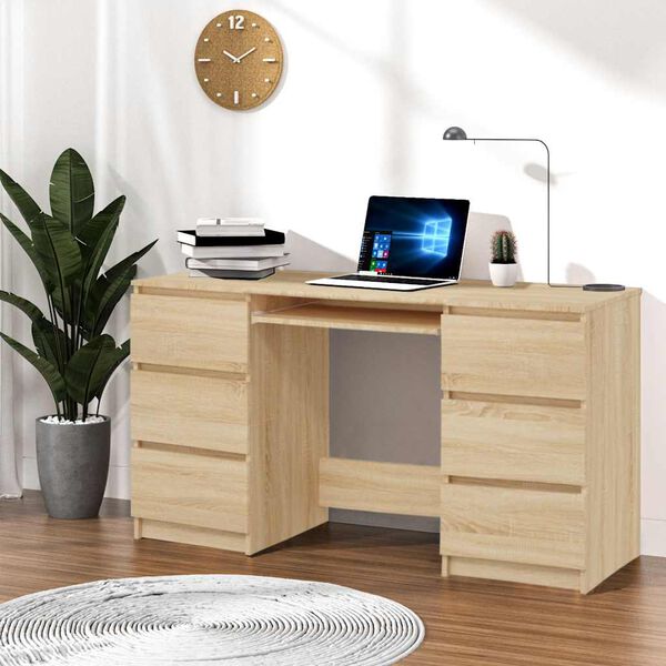 vidaXL Bureau Ch&ecirc;ne sonoma 140x50x77 cm Bois d'ing&eacute;nierie