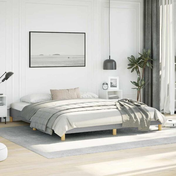 vidaXL Cadre de lit sans matelas gris clair tissu