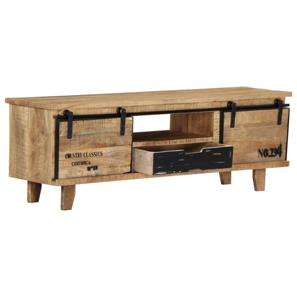 vidaXL Meuble TV 120x30x40 cm Bois massif de manguier