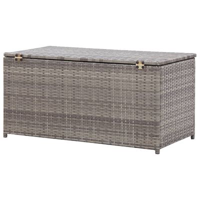 vidaXL Boîte de rangement de jardin résine tressée 100x50x50 cm gris