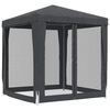 vidaXL Tente de fête avec 4 parois latérales en maille Anthracite 2x2m