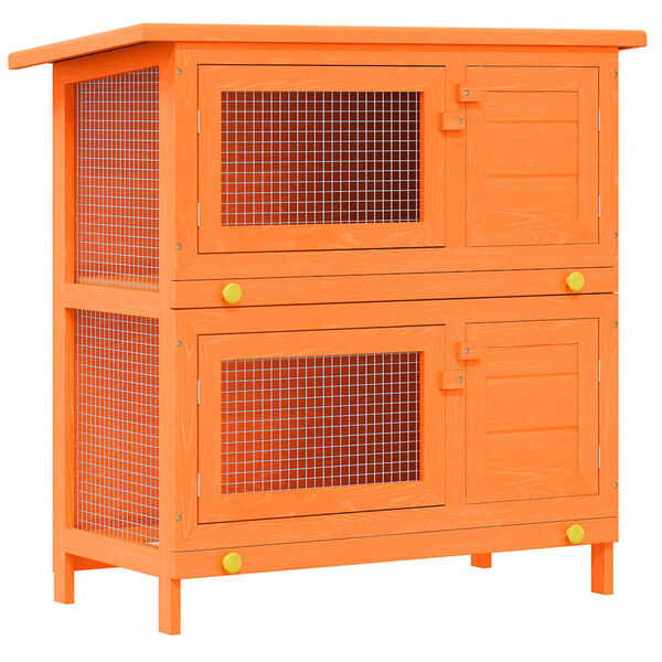 vidaXL Clapier d'ext&eacute;rieur Cage animaux petits 4 portes Bois
