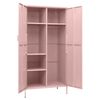 vidaXL Garde-robe Rose 90x50x180 cm Acier