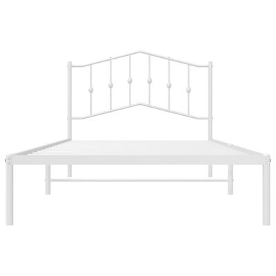vidaXL Cadre de lit métal avec tête de lit blanc 100x200 cm
