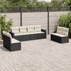 vidaXL Salon de jardin 8 pcs avec coussins noir r&eacute;sine tress&eacute;e