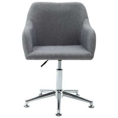 vidaXL Chaise pivotante à manger gris clair tissu