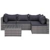 vidaXL Salon de jardin 8 pcs avec coussins r&eacute;sine tress&eacute;e gris