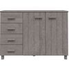 vidaXL Buffet HAMAR Gris clair 113x40x80 cm Bois massif de pin