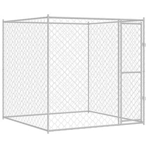 vidaXL Cage pour chien Argent&eacute; 200 x 200 x 200 cm Acier galvanis&eacute;