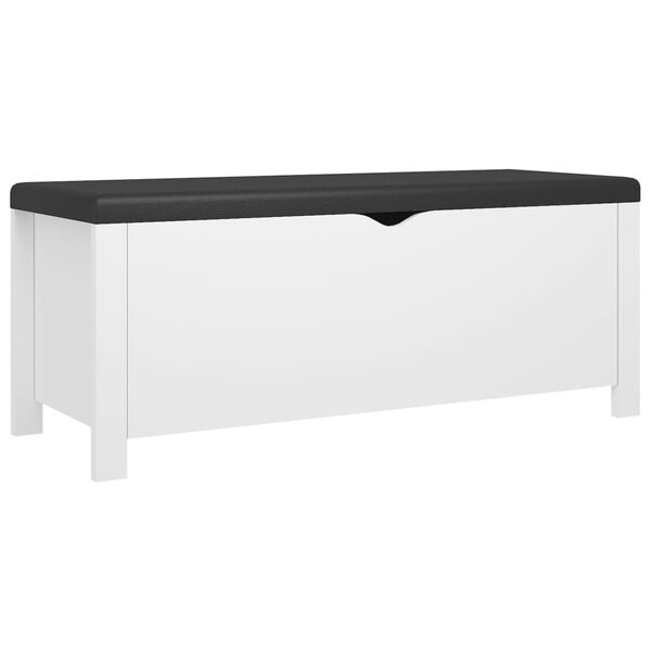 vidaXL Bo&icirc;te de rangement avec coussin blanc 105x40x45 cm