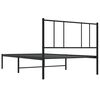 vidaXL Cadre de lit m&eacute;tal sans matelas avec t&ecirc;te de lit noir 100x190cm
