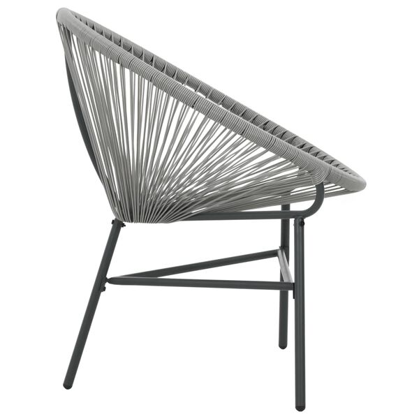 vidaXL Chaise de jardin sous forme de lune R&eacute;sine tress&eacute;e Gris