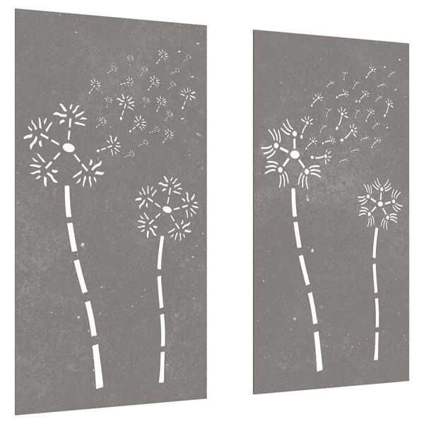 vidaXL D&eacute;corations murales de jardin 2pcs 105x55 cm design de fleur