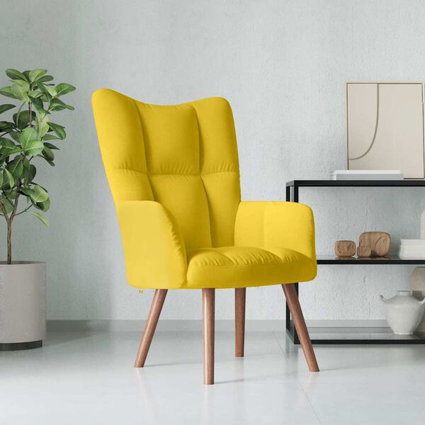 vidaXL Chaise de relaxation Jaune moutarde Velours