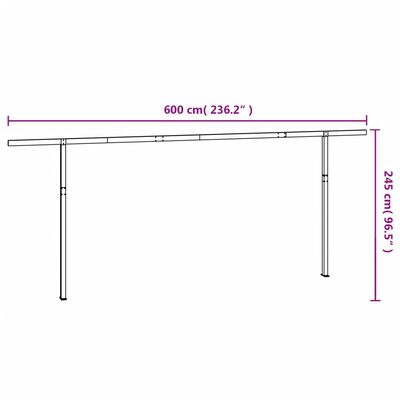 vidaXL Jeu de poteaux d'auvent blanc 600x245 cm fer