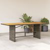vidaXL Table de jardin et dessus en bois d'acacia gris r&eacute;sine tress&eacute;e