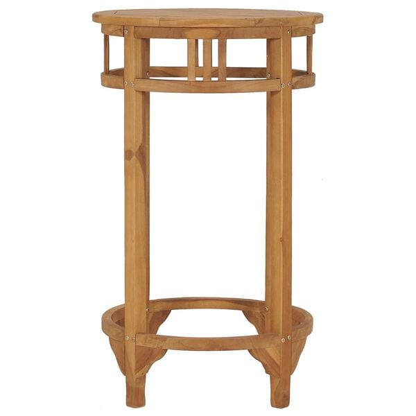vidaXL Table de bar Ø 60 cm Bois de teck solide