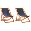 vidaXL Chaises de plage pliables lot de 2 bleu tissu