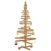 vidaXL Arbre de No&euml;l en bois Marron 120 cm Bois massif en pin