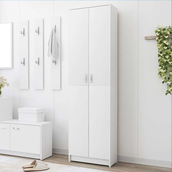 vidaXL Garde-robe de couloir Blanc 55x25x189 cm Bois d'ing&eacute;nierie