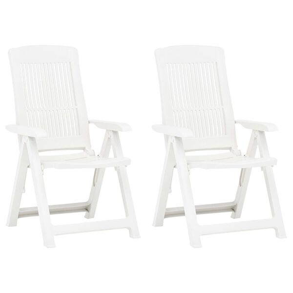 vidaXL Chaises inclinables de jardin lot de 2 Plastique Blanc