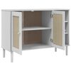 vidaXL Buffet SENJA aspect rotin blanc 112x40x80cm bois massif de pin