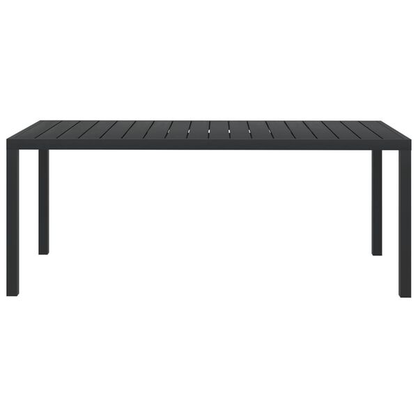 vidaXL Table de jardin Noir 185 x 90 x 74 cm Aluminium et WPC