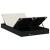 vidaXL Chaise longue &agrave; 2 places avec coussins noir r&eacute;sine tress&eacute;e