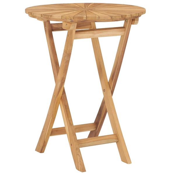 vidaXL Table pliable de jardin &Oslash; 60 cm Bois de teck solide