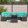 vidaXL Ensemble de canap&eacute; de jardin 8 pcs Noir Poly Rattan
