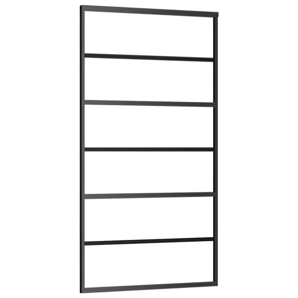 vidaXL Porte coulissante Verre ESG et aluminium 102x205 cm Noir
